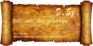 Dömölki Szilvia névjegykártya
